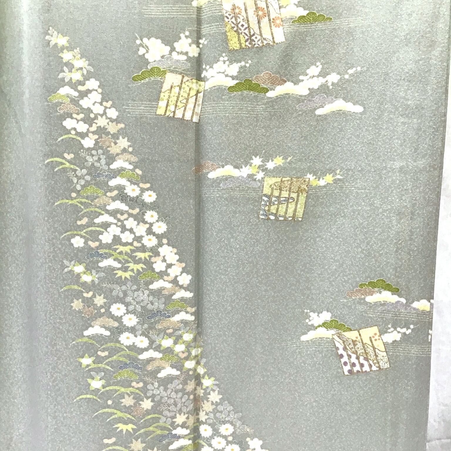  着物 附下 単衣 正絹 源氏香 No 200701 1720 梱包サイズ80 訪問着 付け下げ 着物