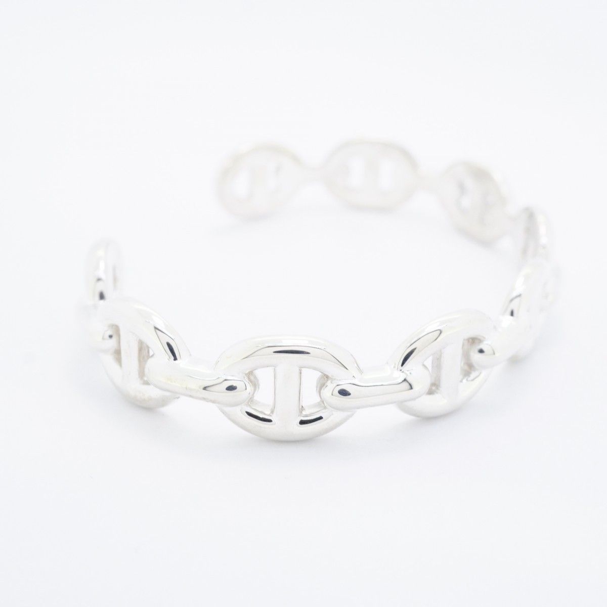 5 job 0085 エルメス バングル アンシェネ シェーヌダンクル シルバー925 レディース