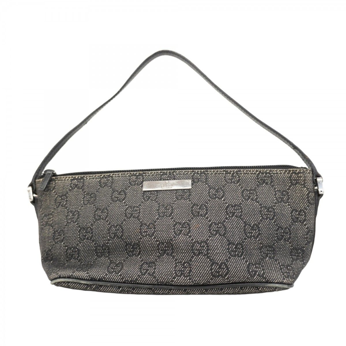 5oc2472 グッチ ポーチ 07198 デニム ブラック シルバー金具 レディース