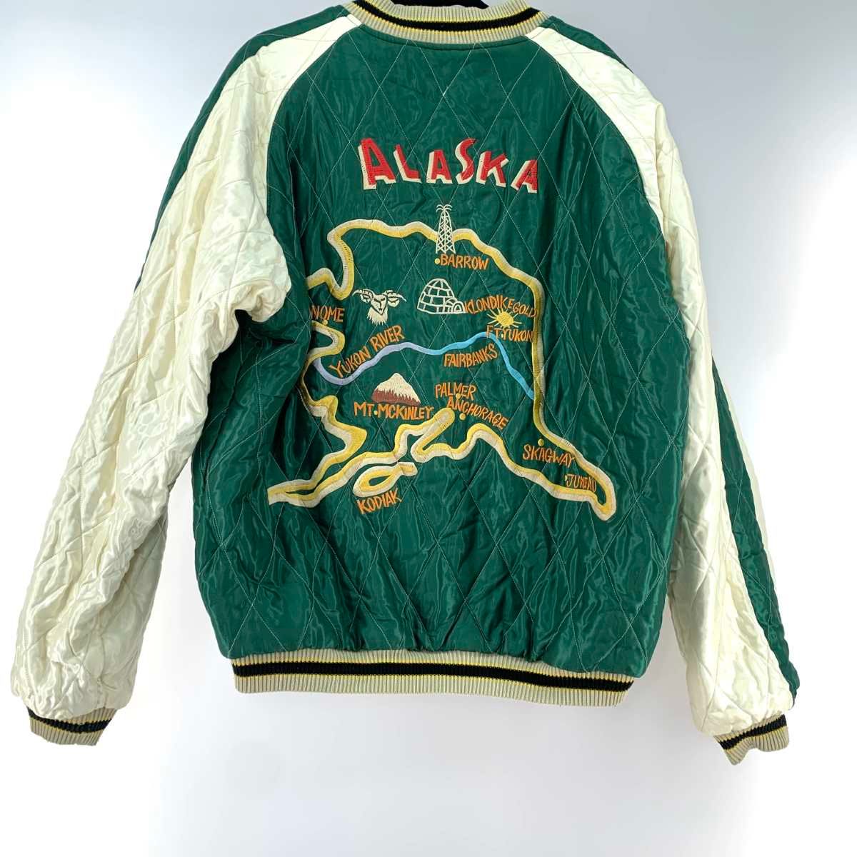 テーラー東洋 メンズ スカジャン XXXL グリーン 大陸 ブラック 熊 リバーシブル TT15175