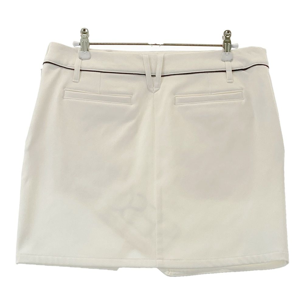 サイズ O GOLF デサントゴルフ 裏起毛 ストレッチスカート ロゴ ホワイト系 ゴルフウェア レディース ストスト