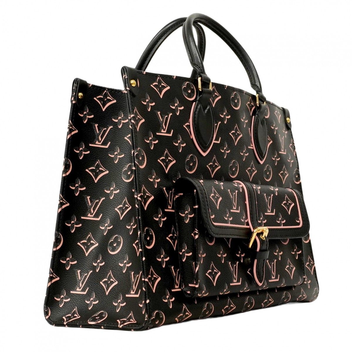 5oc2538-h ルイヴィトン ハンドバッグ モノグラム フォールフォーユーオンザゴーMM M46154 ブラック ピンク 2wayバッグ レディース