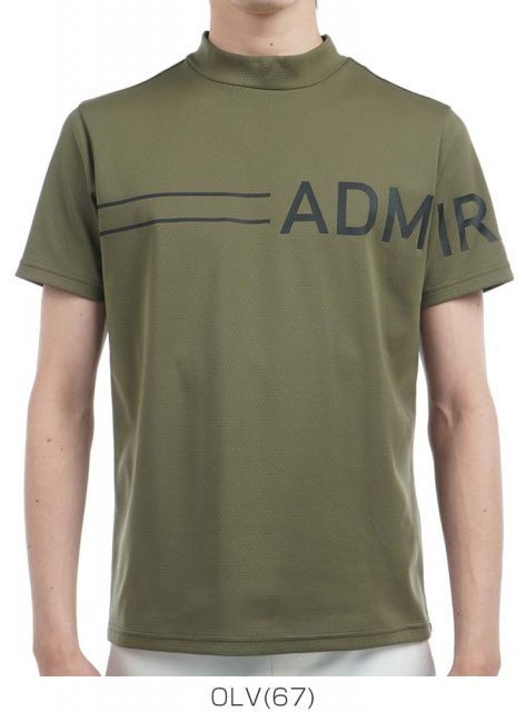 種類17：MGRN(68)/M アドミラルゴルフ カラタッチ ビッグロゴ モックネック 半袖シャツ ウェア メンズ 2025年春夏モデル M-3L ADMA518