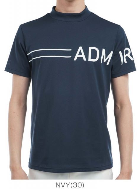 種類17：MGRN(68)/M アドミラルゴルフ カラタッチ ビッグロゴ モックネック 半袖シャツ ウェア メンズ 2025年春夏モデル M-3L ADMA518