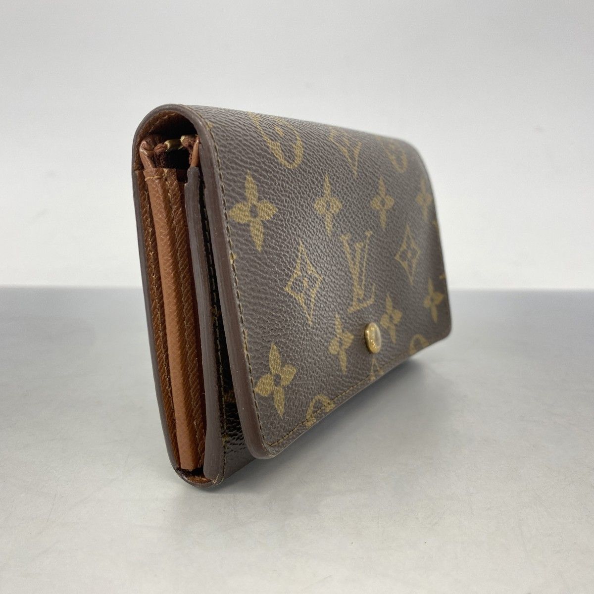 5 oc 2615 ルイヴィトン 財布 モノグラム ポルトモネビエトレゾール M 61730 ブラウン レディース