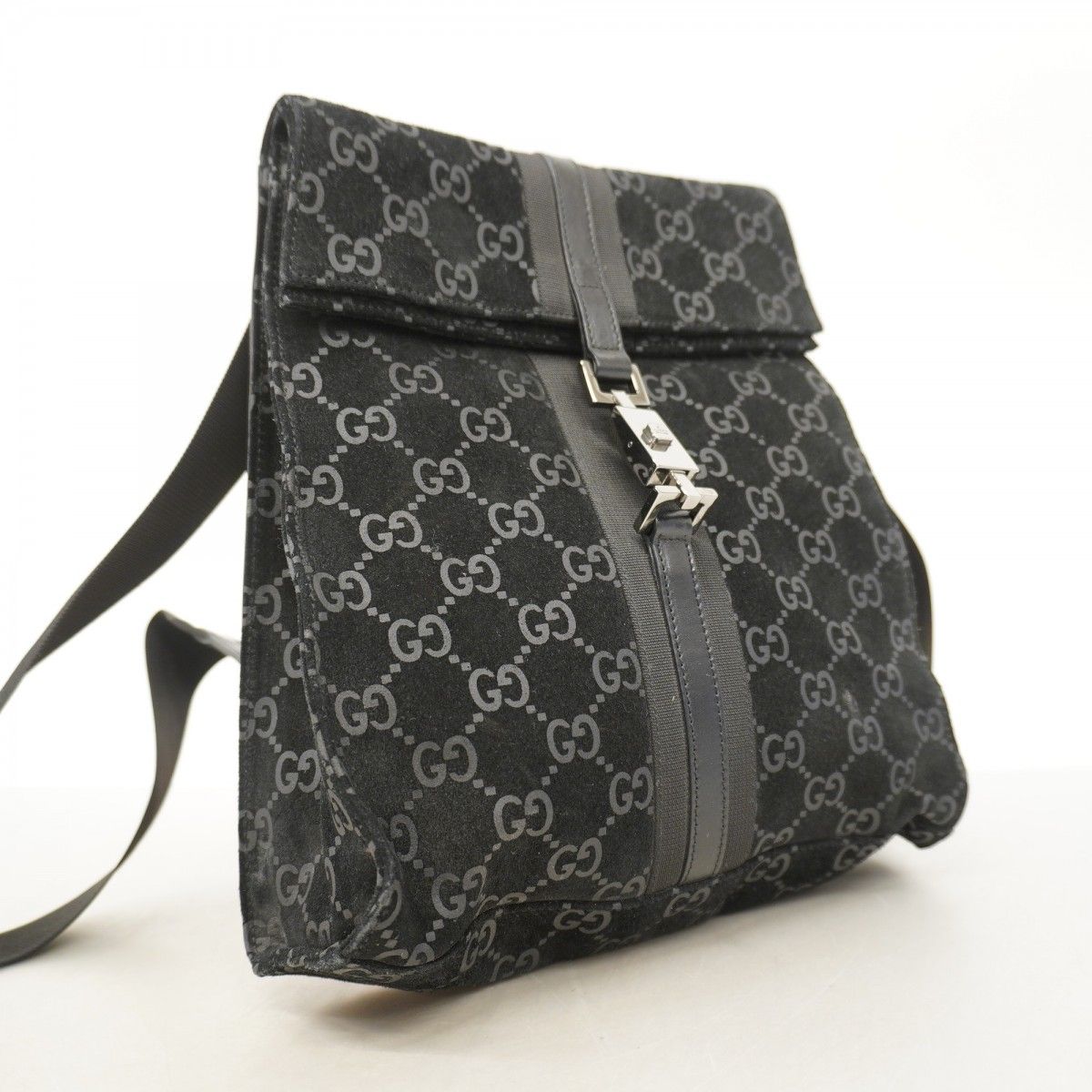 5oc2750 グッチ リュック デイパック ジャッキー 003 0236 スウェード ブラック シルバー金具 レディース