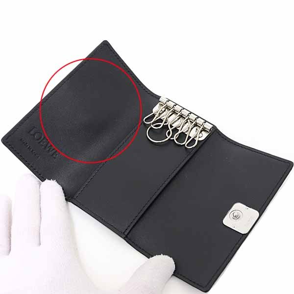 新品 LOEWE アナグラム ネイビー レザー キーケース ペブルグレインカーフ 新品 LOEWE アナグラム ネイビー レザー キーケース ペブルグレイン