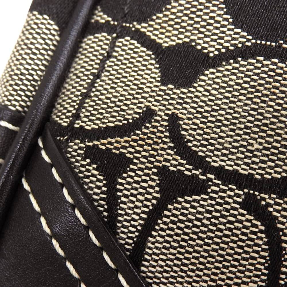  超 コーチ COACH シグネチャー ハンドバッグ ８K 06 ロゴ トートバッグ キャンバス レザー ブラック グレー ハンドバッグ バッグ