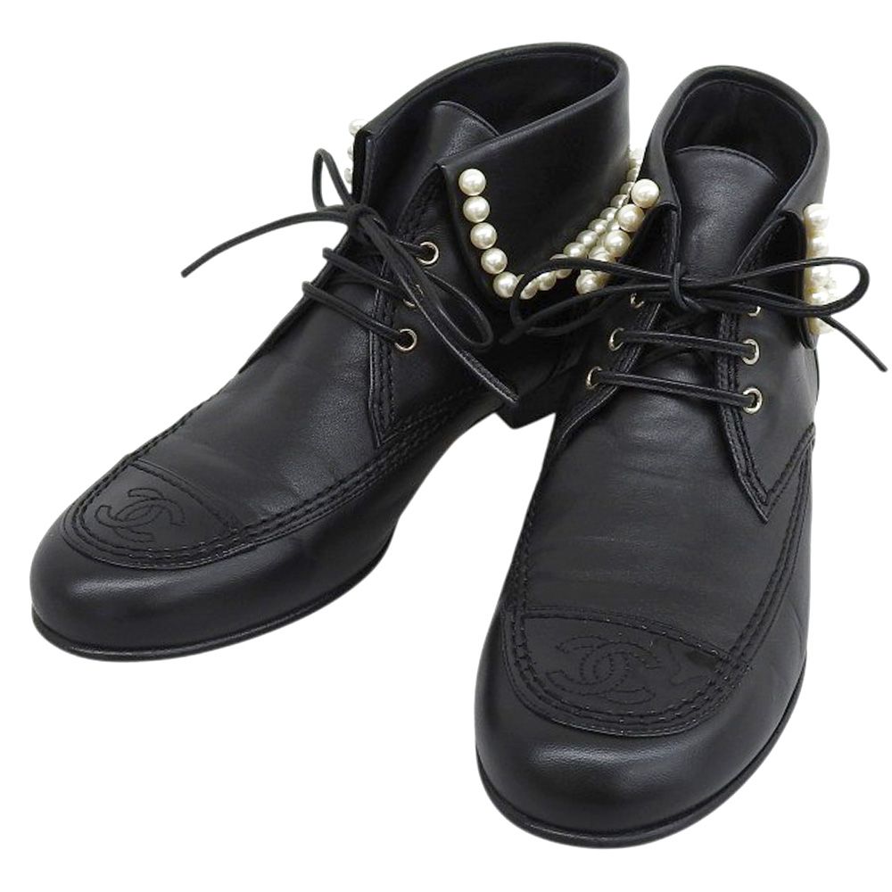 Louis Vuitton レースアップブーツ ブラック/ブラウン21.5〜22 ルイ