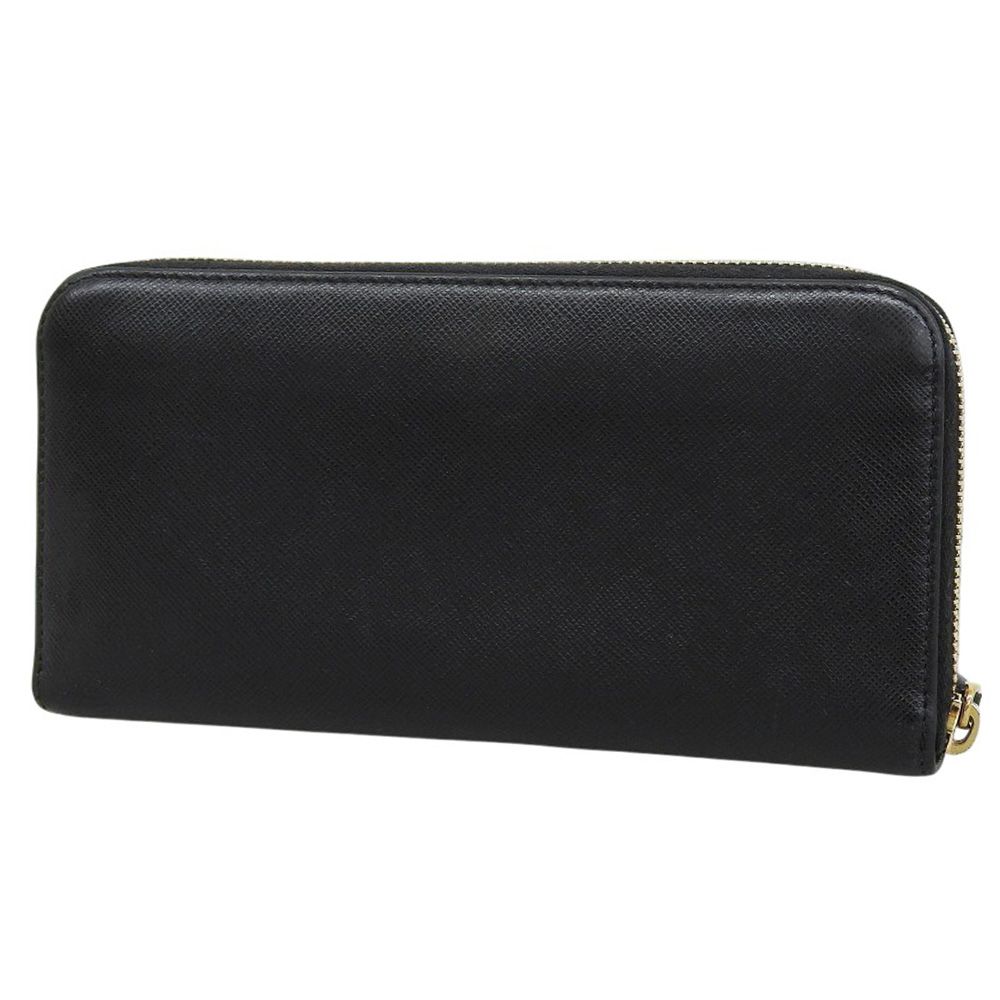 プラダ PRADA ジップアラウンドウォレット 1 M 0506 ラウンドファスナー長財布 サフィアーノレザー ブラック ロゴ