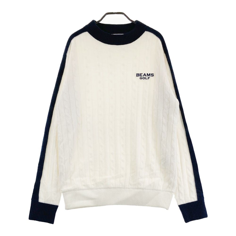 サイズ XL BEAMS GOLF ビームスゴルフ 裏地付 ウール混 ニットセーター ホワイト系 240101388849 ゴルフウェア メンズ ストスト