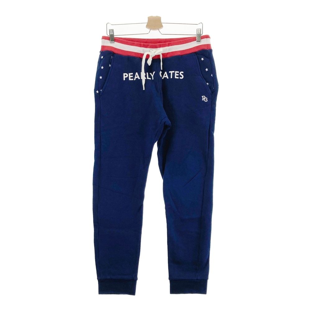 サイズ 5 PEARLY GATES パーリーゲイツ 裏フリース スウェット ジョガーパンツ 星柄 ネイビー系 240101504642 ゴルフウェア メンズ ストスト