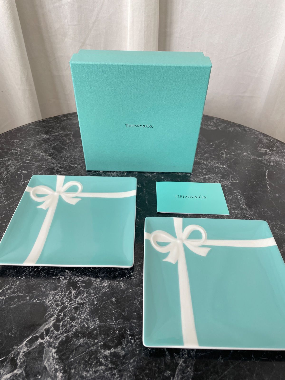 ティファニー TIFFANY ブルーボウデザートプレート 2枚セット