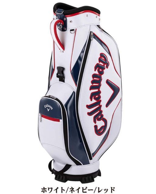 美品　  キャディバッグ ホワイト/ネイビー/レッド キャロウェイ スポーツ 25 JM カート キャディバッグ - メルカリ