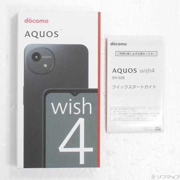 中古品〕 AQUOS wish4 64GB ブラック SH-52E docomo SIMフリー【196