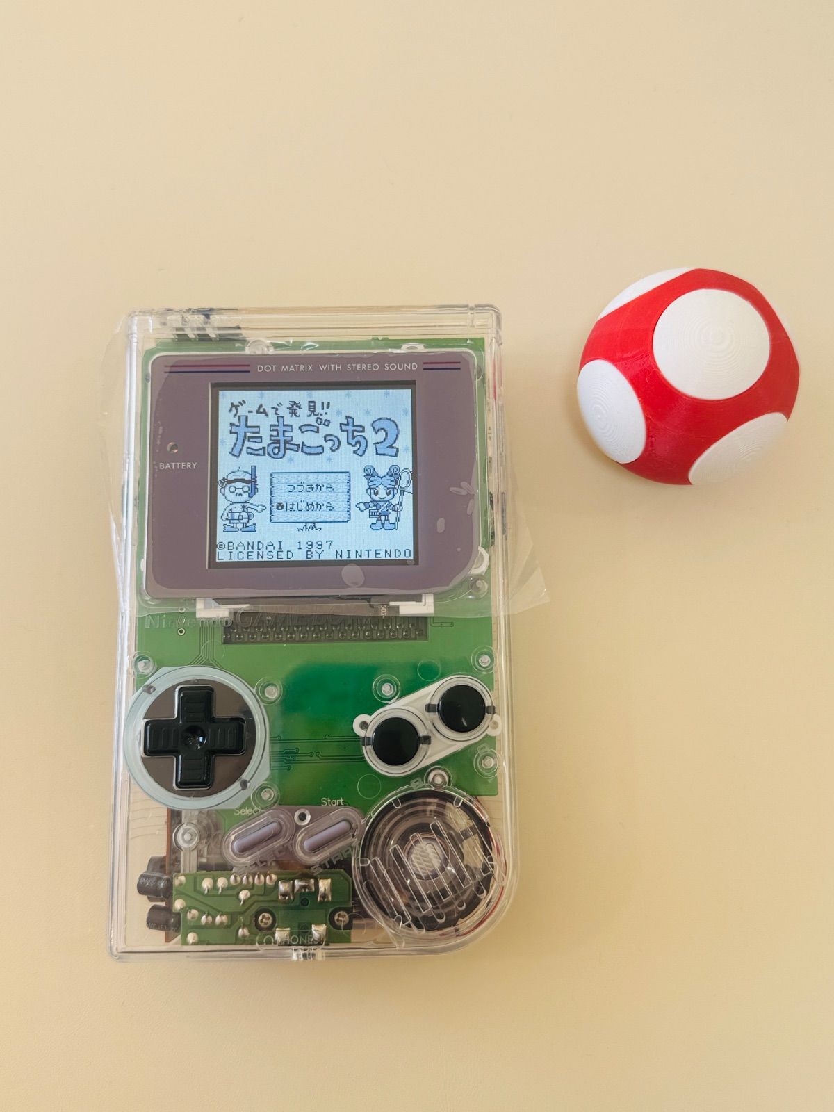 GAME BOY 本体 クリア外装 IPS液晶 カスタムモデル