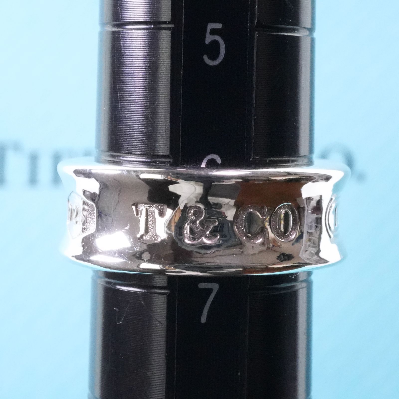 極美品6.5号 ティファニー 1837 ナロー ミディアム リング25-1695