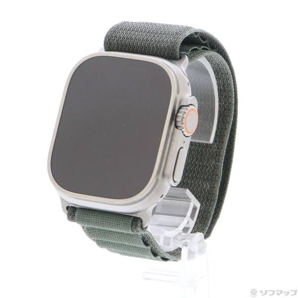 〔 品〕 Apple Watch Ultra GPS Cellular 49mm チタニウムケース グリーンアルパインループ 305