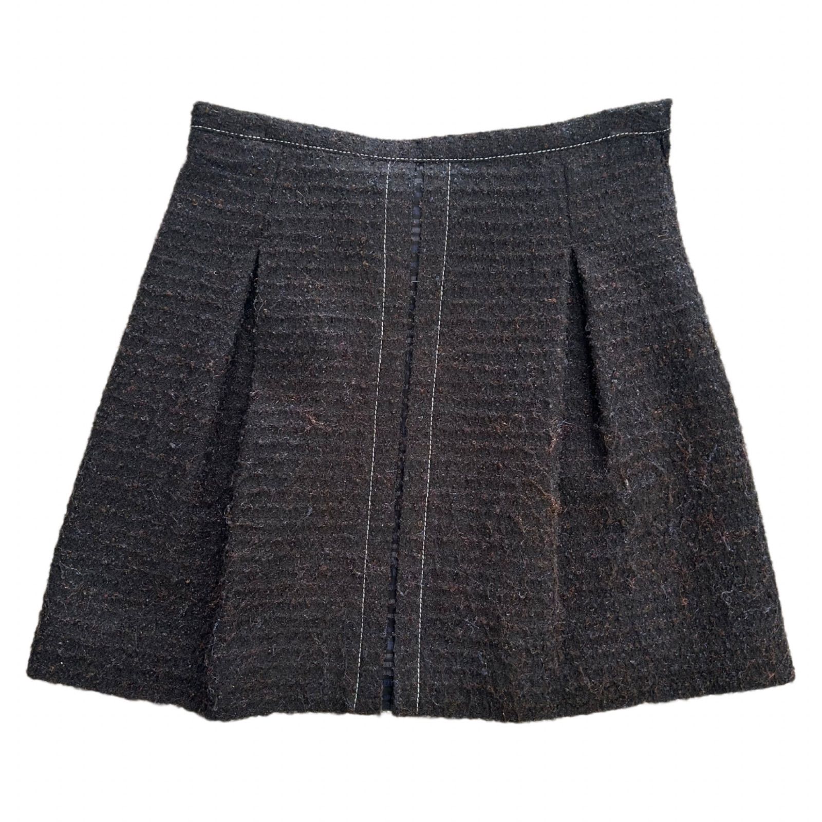 LOUIS VUITTON ルイ・ヴィトン アクリル ツイード スカート 34 ブラック ブラウン RW102A レディース