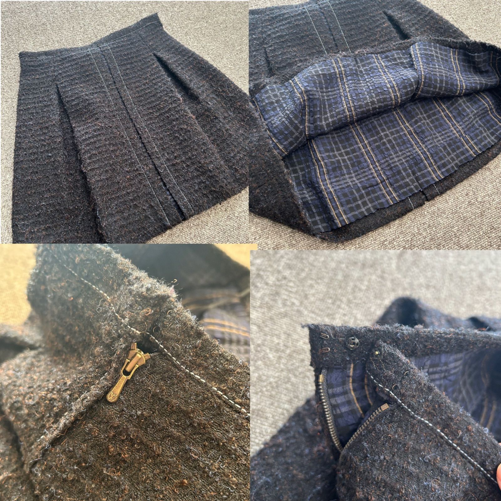 LOUIS VUITTON ルイ・ヴィトン アクリル ツイード スカート 34