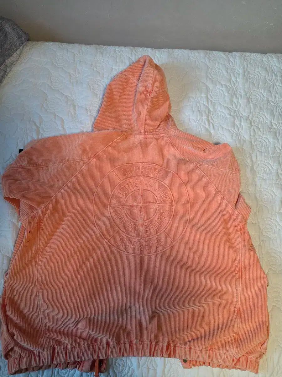 ストーンアイランドXシュプリーム コーデュロイ フード ジャケット オレンジ