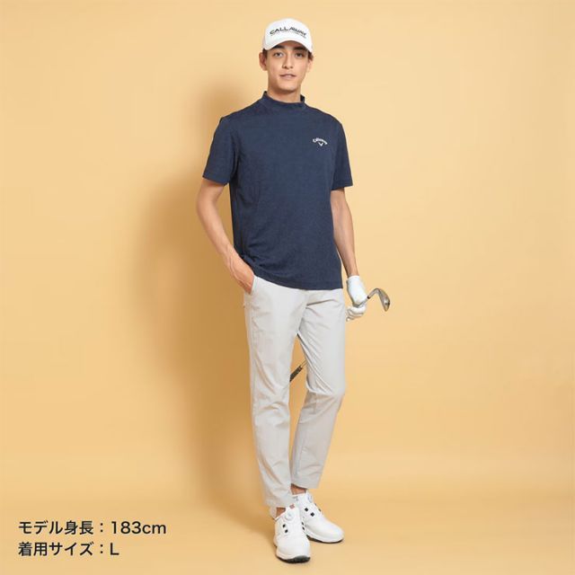 種類8：ネイビー(1120)/L キャロウェイ 幾何学ロゴジャカード モック