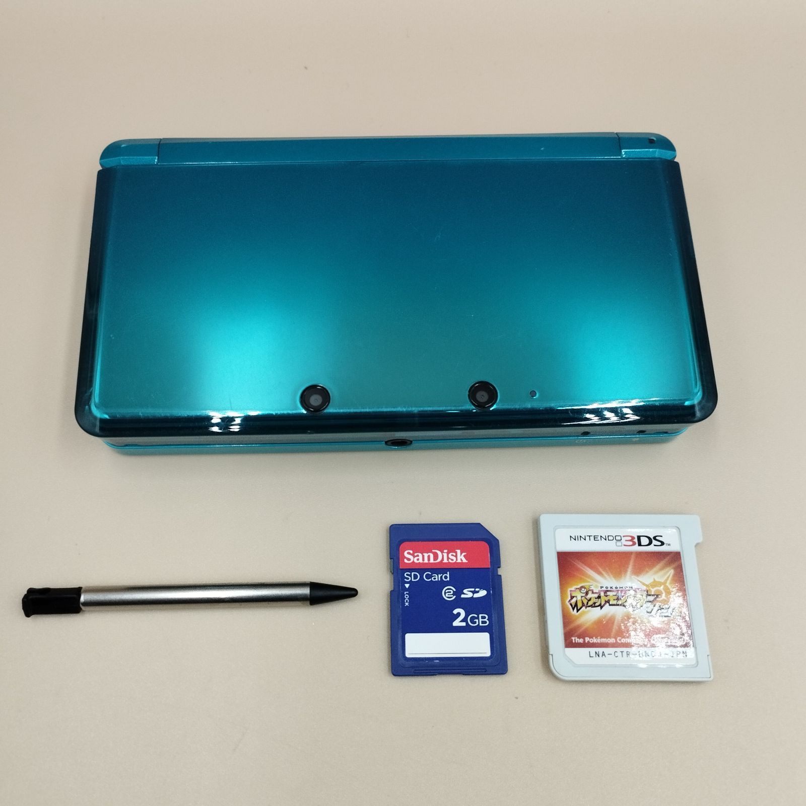 D30278 ニンテンドー3DS 本体 アクアブルー タッチペン付き ソフト ポケットモンスターサン