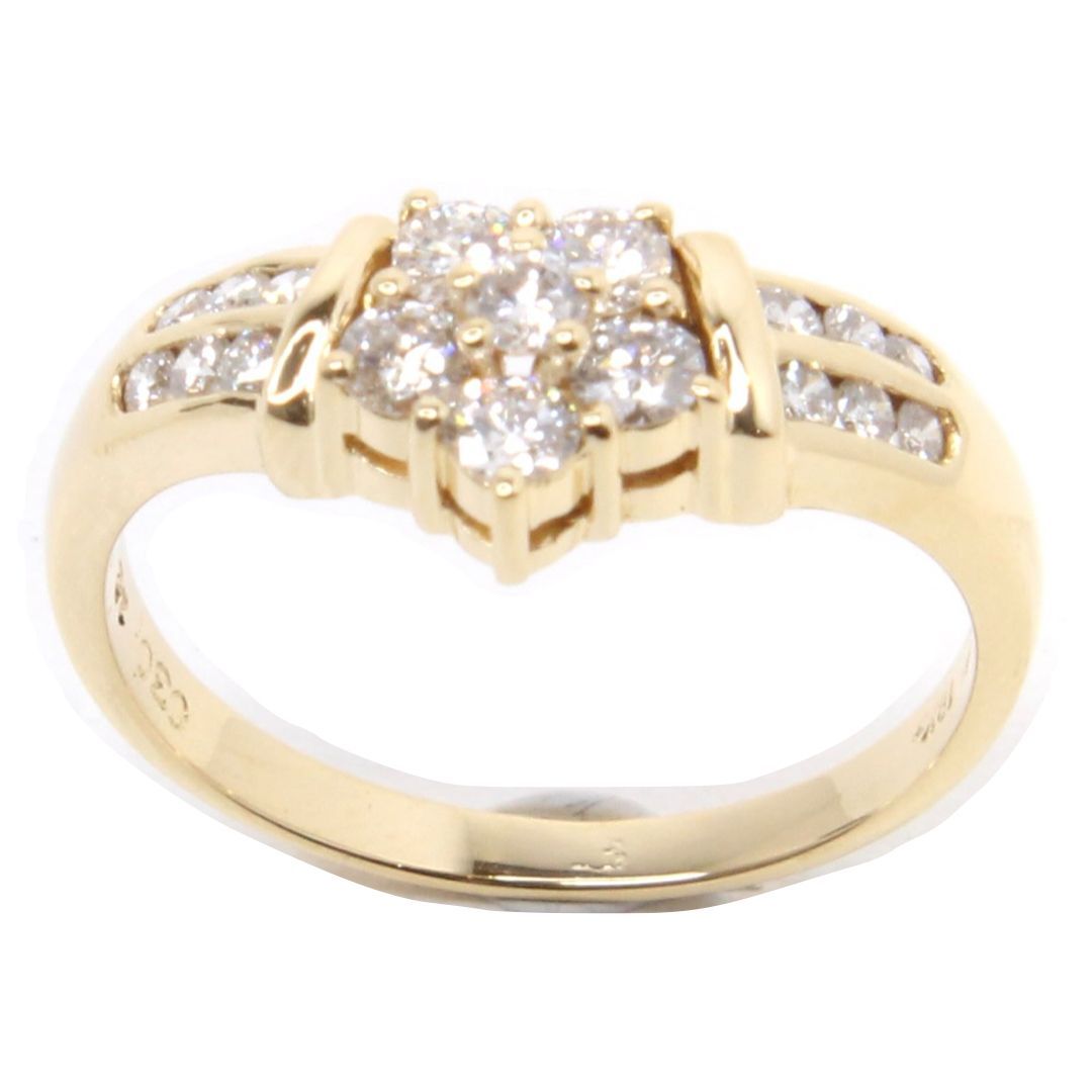 ダイヤ付きリング 指輪 K 18 刻印あり D 0.3 ct 3.3 g 12号 ゴールド レディース