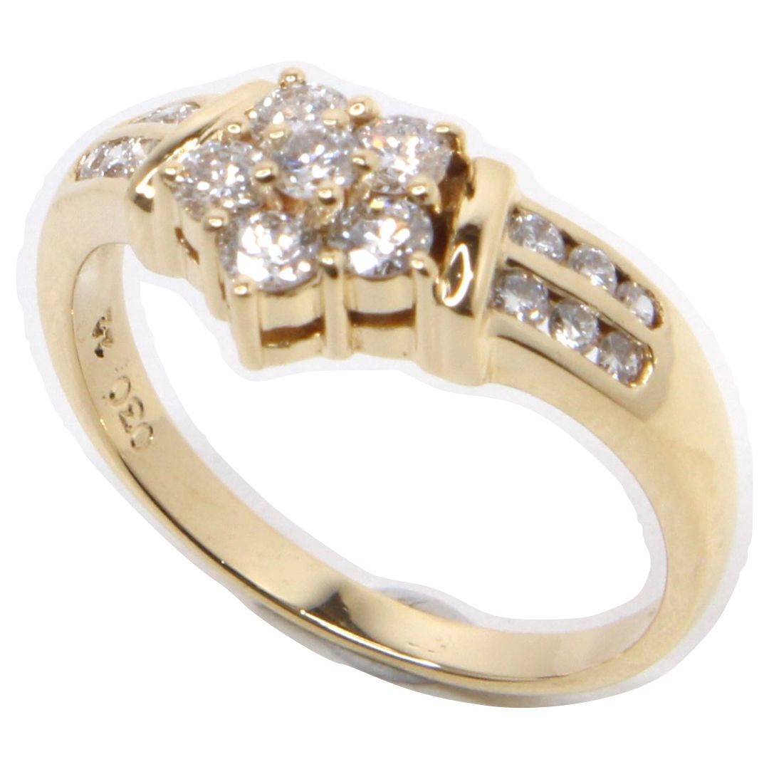 ダイヤ付きリング 指輪 K 18 刻印あり D 0.3 ct 3.3 g 12号 ゴールド レディース