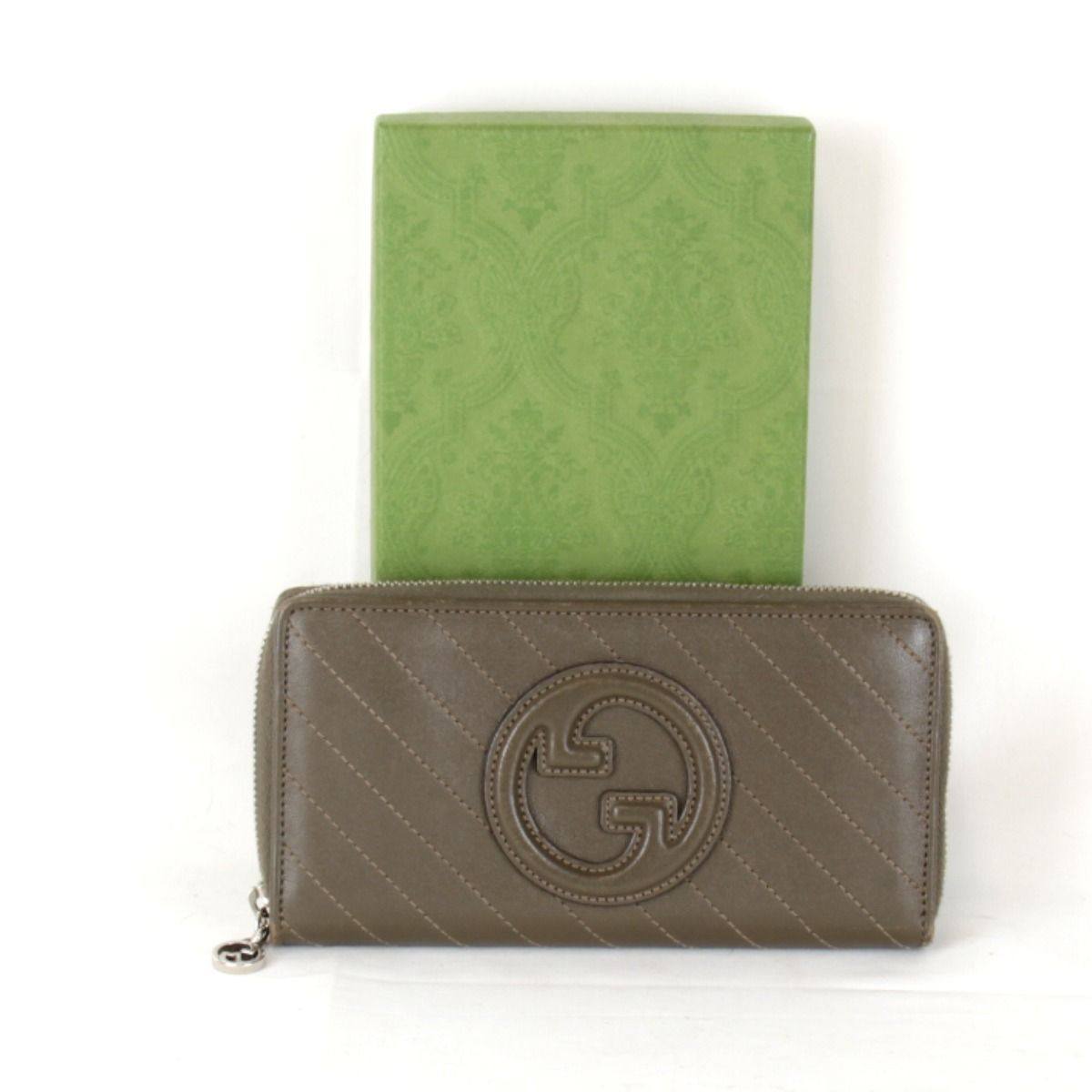 グッチ ブロンディ ラウンドジップウォレット 760312 496334 長財布 レザー ブラウン