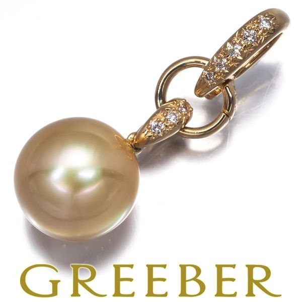 TASAKI タサキ ペンダントトップ ゴールデンパール 真珠 12.3mm ダイヤ ダイヤモンド 0.06ct 2WAY K18YG ソ 174187 大幅 げ品