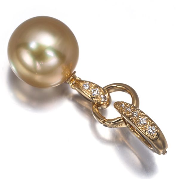 TASAKI タサキ ペンダントトップ ゴールデンパール 真珠 12.3 mm ダイヤ ダイヤモンド 0.06 ct 2 WAY K 18 YG ソ 174187 大幅 げ品