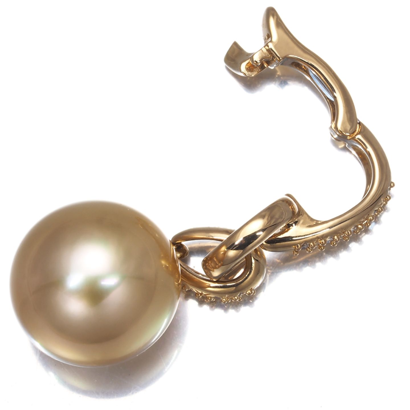TASAKI　タサキ　田崎　ペントップ　チャーム　18K　パール　真珠　ゴールド TASAKI タサキ ペンダントトップ ゴールデンパール 真珠 12.3mm ダイヤ
