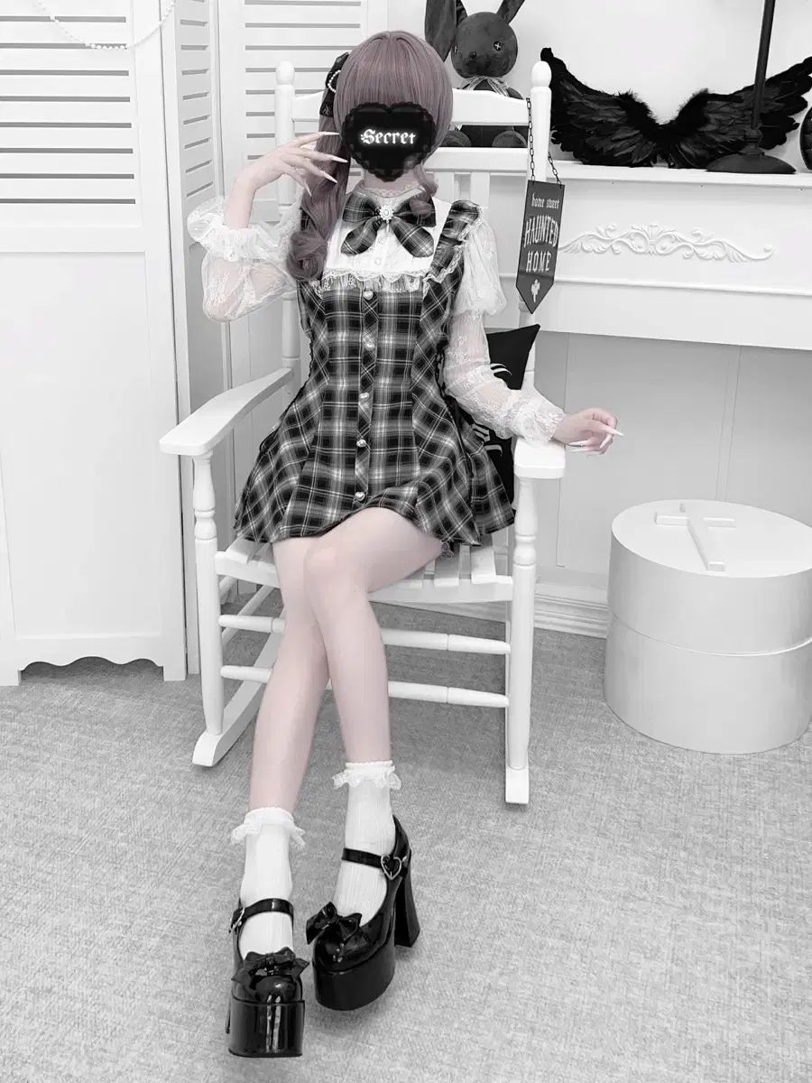 量産型 地雷系 セット 長袖 レース ボー ONE PIECE 2 COLOR