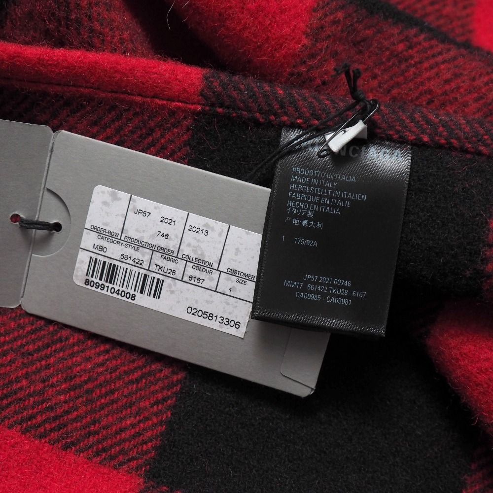 □未使用品□BALENCIAGA バレンシアガ コート サイズL チェック  