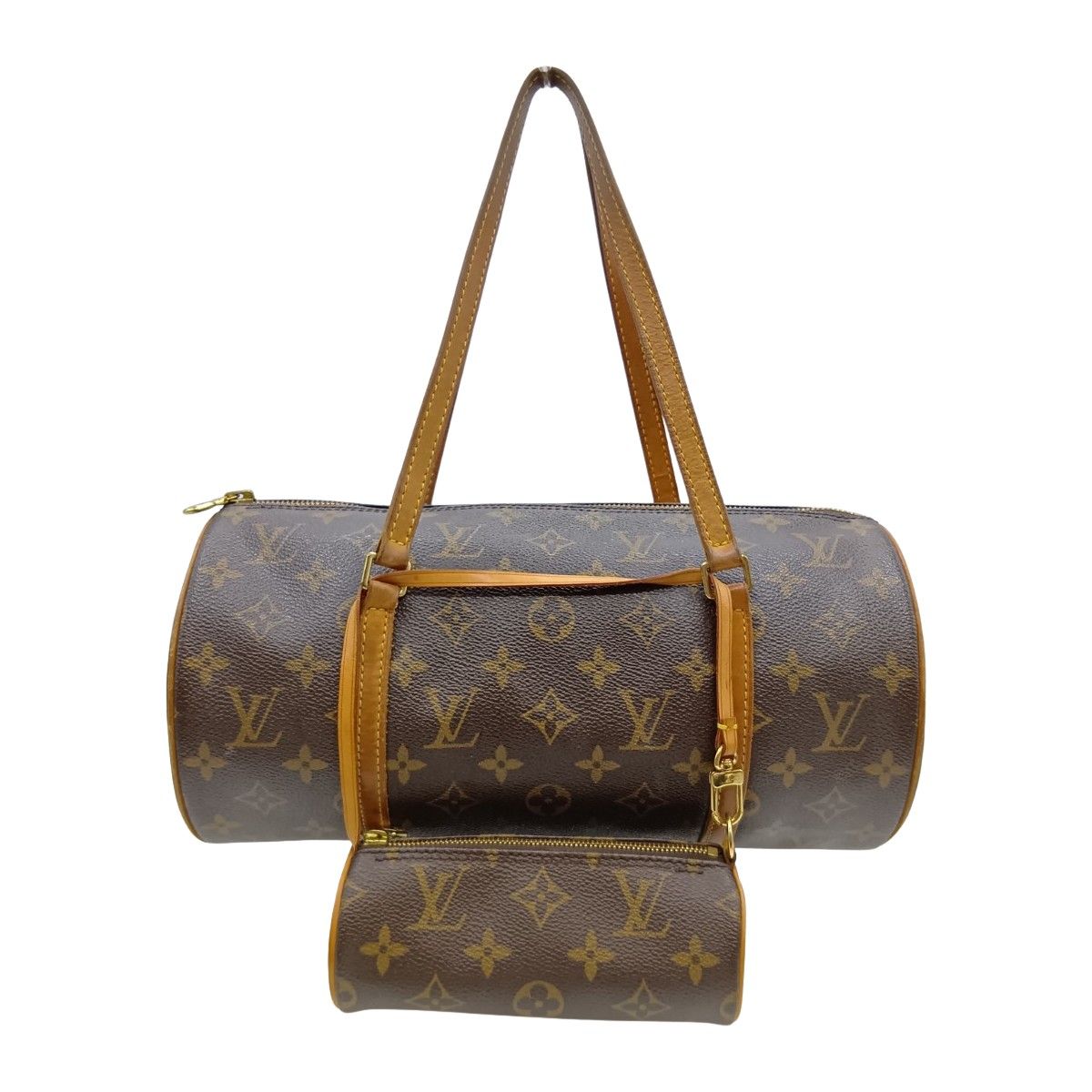 LOUIS VUITTON ルイヴィトン モノグラム パピヨン30 ハンドバッグ M51385 ブラウン ポーチ付