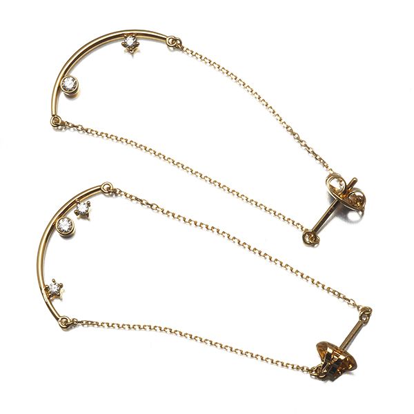 TASAKI タサキ ピアス ダイヤ ダイヤモンド 0.06ct/0.04ct 揺れる