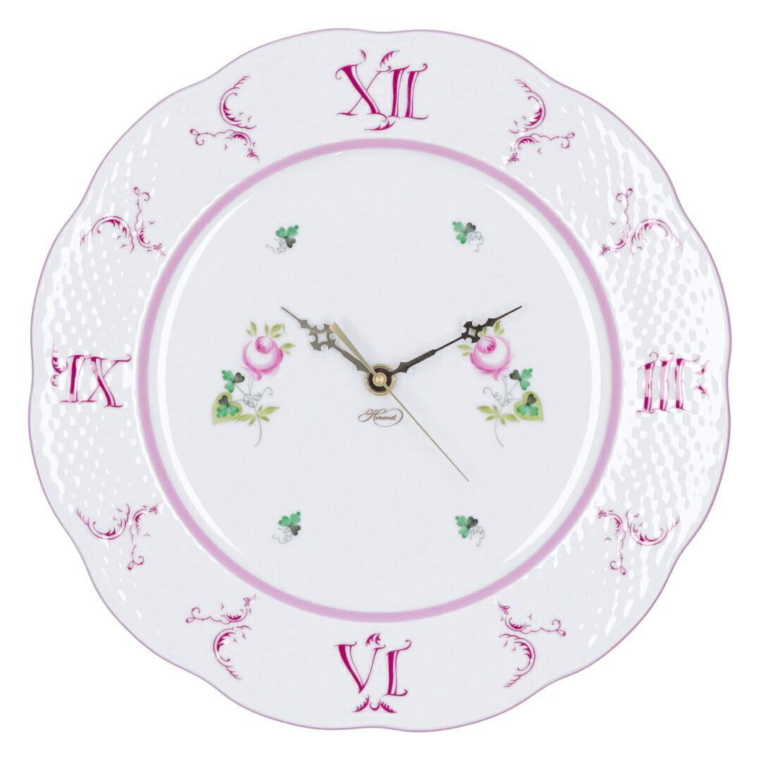 ヘレンド HEREND 皿時計 掛け時計 壁掛け時計 ウィーンの薔薇 VIEILLE