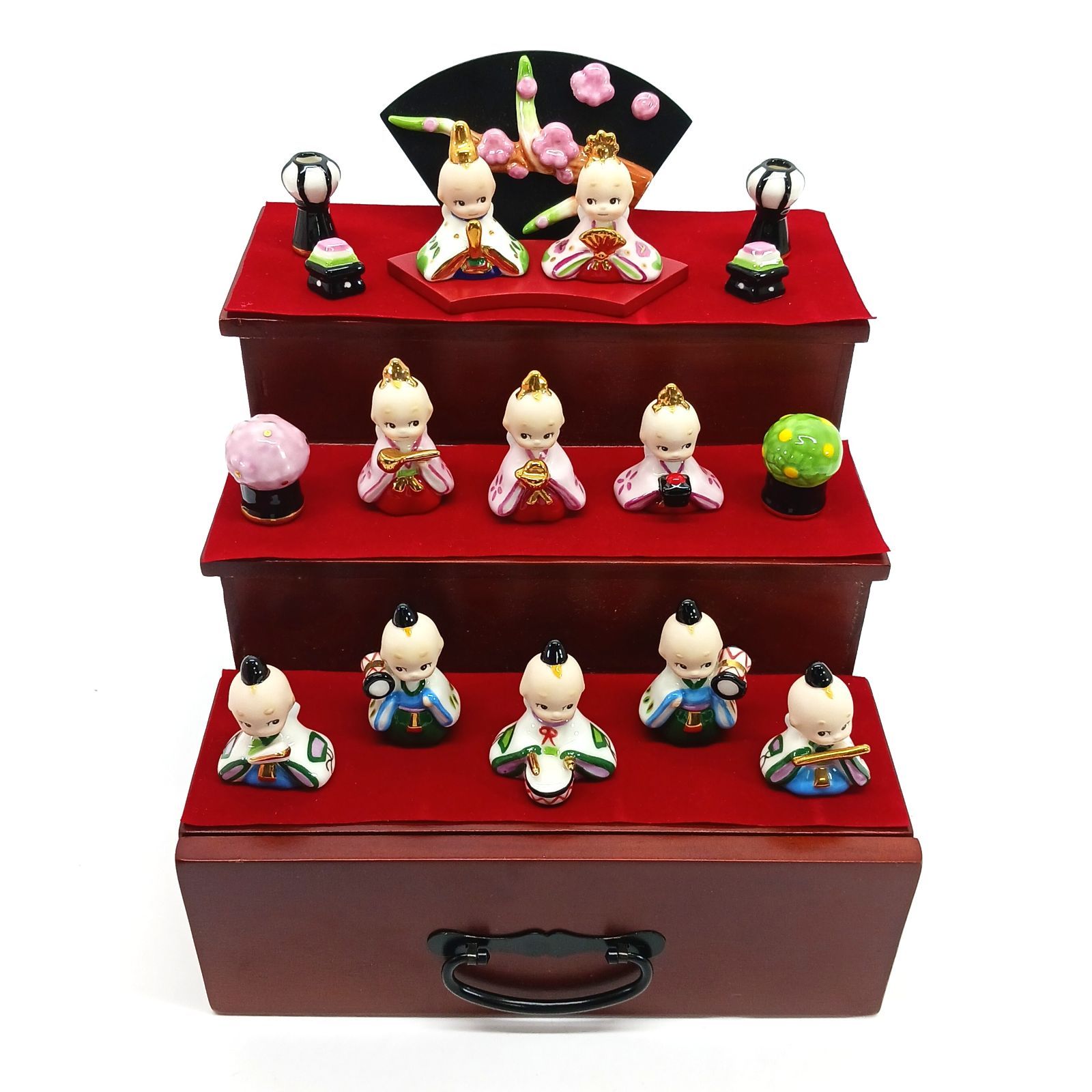 ローズオニール キューピー おひなさま 三段飾り 加藤工芸 KC-3730-1500 雛祭り ひな人形 陶器製