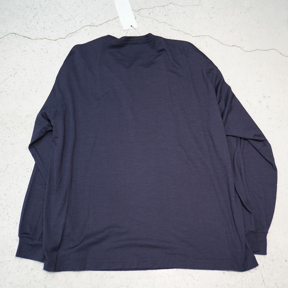 美品 正規 COMOLI コモリ サマーウール 長袖 クルー Navy 長袖 ニット 
