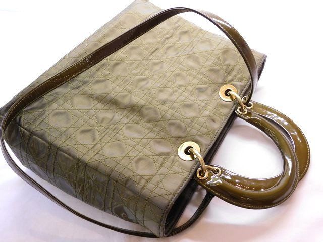 Christian Dior クリスチャンディオール ハンドバッグ ショルダーバッグ 2WAY レディディオール ナイロン カーキ系 7K