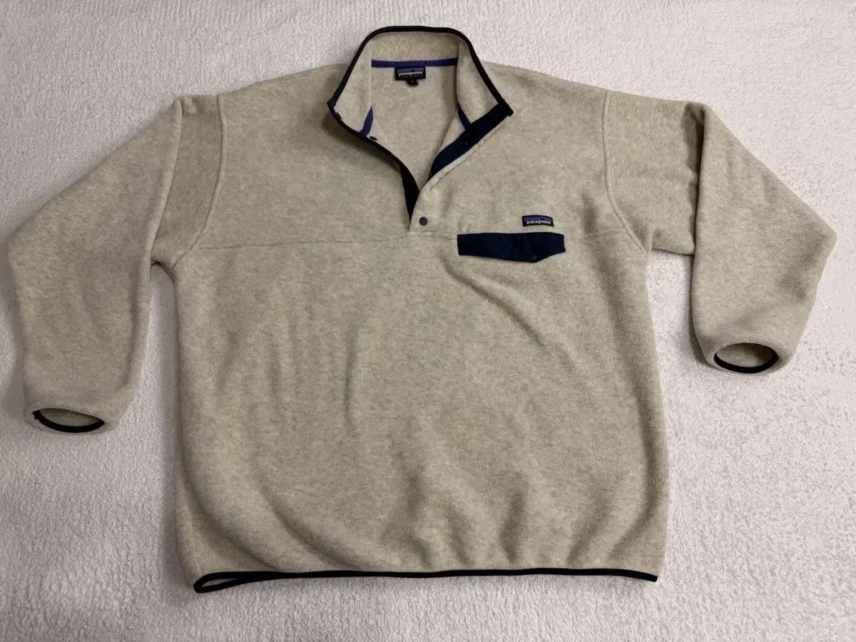 90s パタゴニア Synchilla シンチラ スナップT フリース ハーフジップアップ ベージュ ネイビー