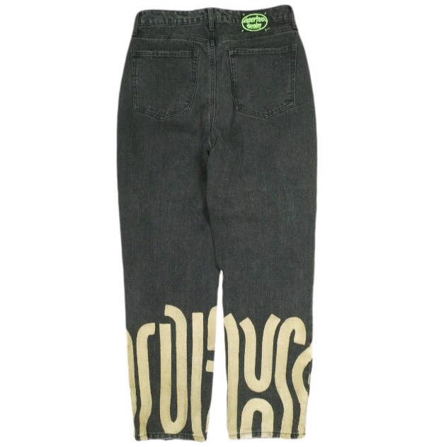 INPERFECT DENIM x CITYSHOP インパーフェクトデニム シティショップ 24AW 別注 JEANS TYPE A 抜染＆ダメージ加工 リメイクデニムパンツ 24030043000430 Free BLACK ジップフライ ジーンズ