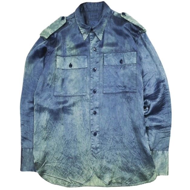 TANAKA x O タナカ オー 25SS 別注 日本製 OVER OFFICER SHIRT 奄美大島 藍染め オフィサーシャツ ネイビー CAMILONGDRESS 長袖 CITYSHOP TANAKA x O タナカ オー 25SS 別注 日本製 OVER OFFICER SHIRT 奄美