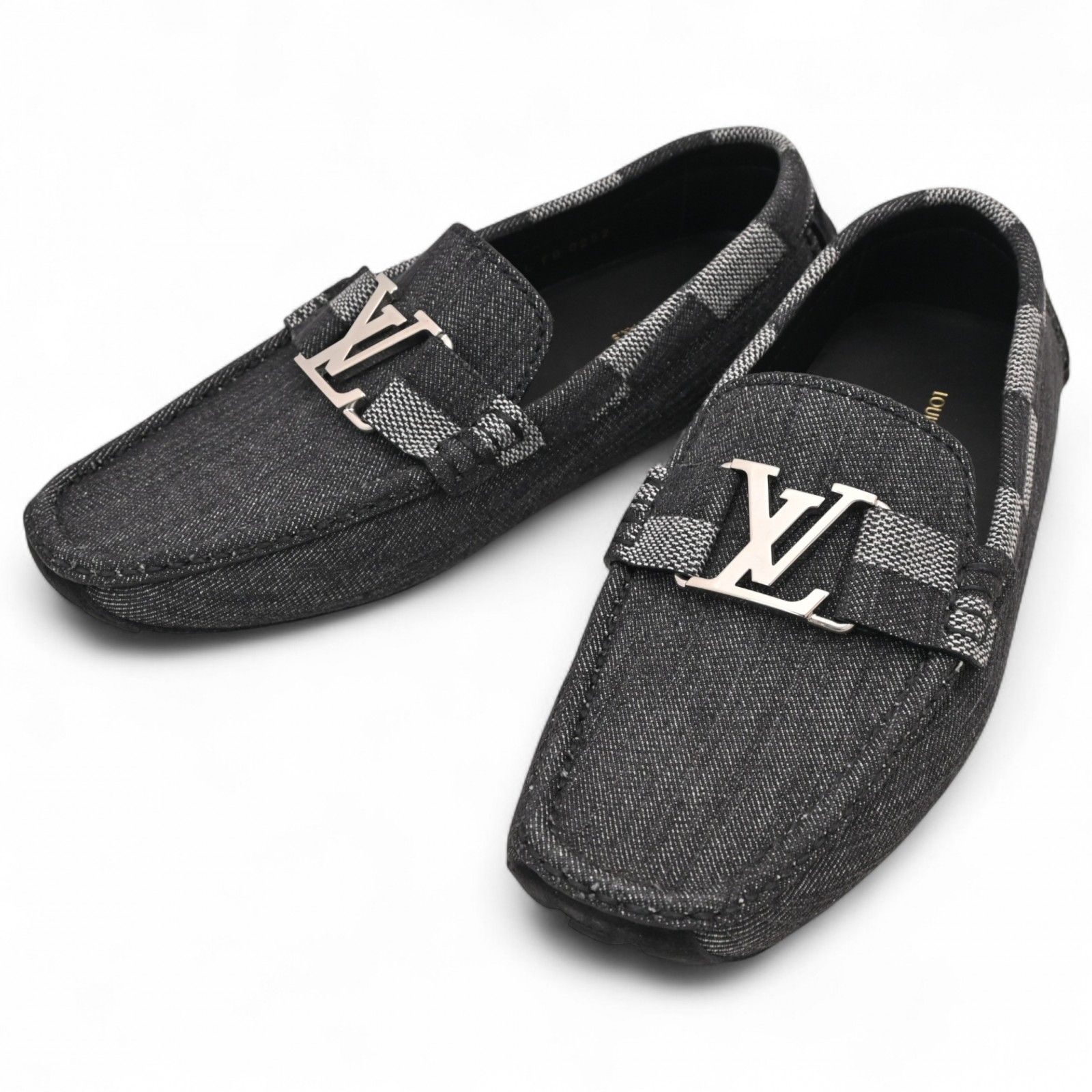 ルイヴィトン LV ホッケンハイムライン ダミエ ドライビングシューズ サイズ6 Aランクlv6638vd