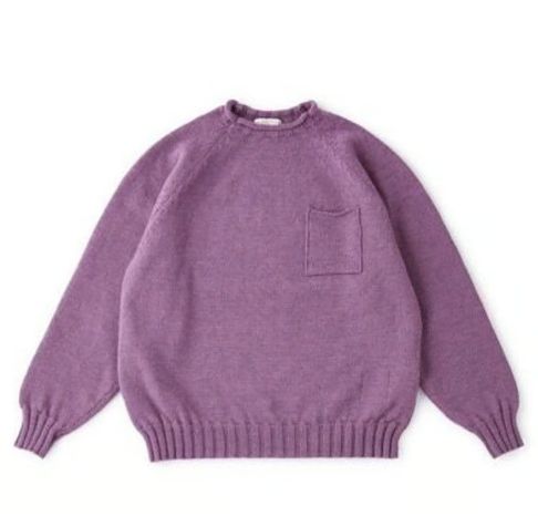 40 ジョー 22FW トゥウィー毛糸 ロールネック セーター プラム PLUM