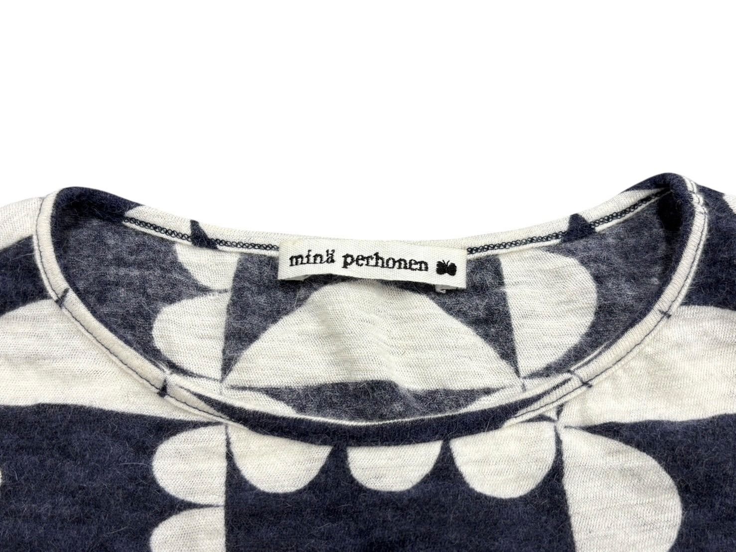  mina perhonen ミナペルホネン ハナグモ 長袖カットソー ネイビー ホワイト サイズ 38 アンゴラ 4 b 007792 長袖 Tシャツ カットソー