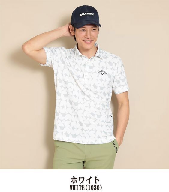 ゴルフ ROSASEN ロゴプリントエコカノコ半袖ポロ 緑 白 種類9：ライト