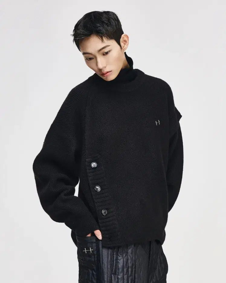 ソンジオ オム プラトロン セーター ブラック 48