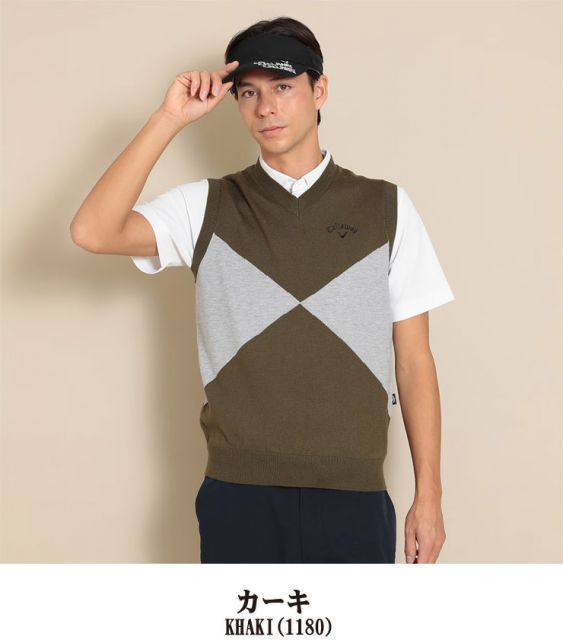 種類12：ホワイト(1030)/M キャロウェイ ショップ アーガイル 綿タッチ